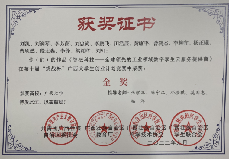 挑战杯广西大学生创业计划竞赛