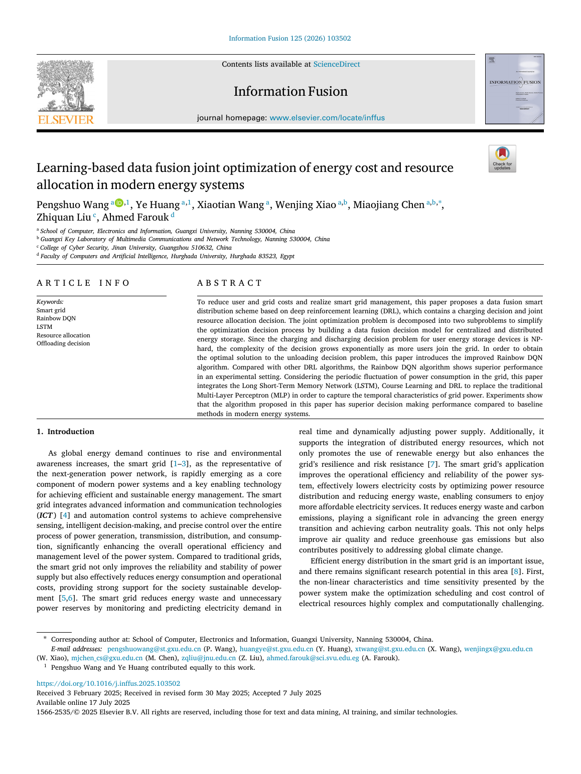 Pengshuo Wang等.Learning-based data fusion joint optimization of energy cost and resource allocation in modern energy systems